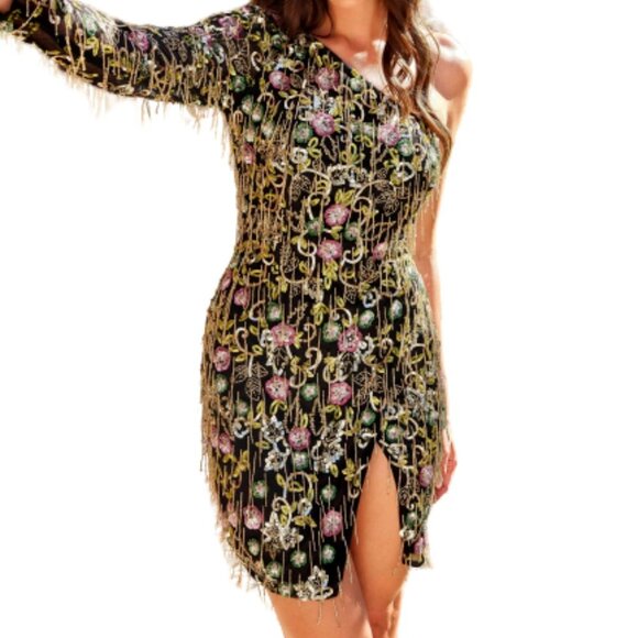 Primavera Couture Dresses & Skirts - NWT Primavera Couture 4020 Floral & Beaded Homecoming Dress Black Size 8